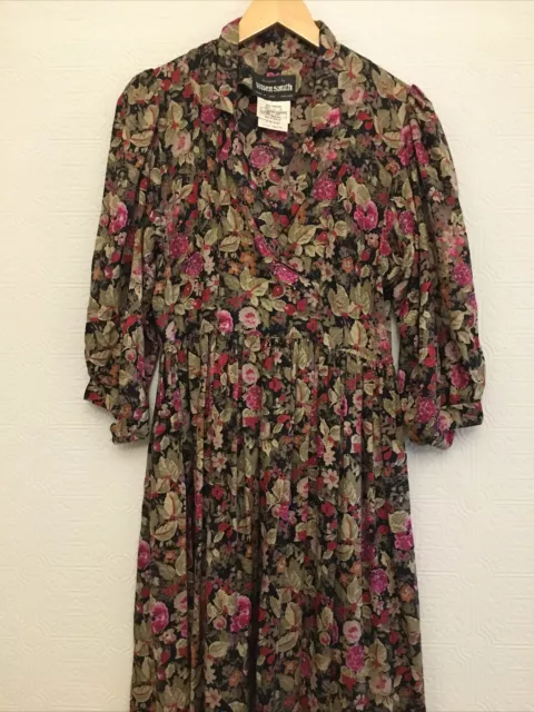 Vintage Vivien Smith   Cotton   Floral -Tea Dress- British Made-York 3