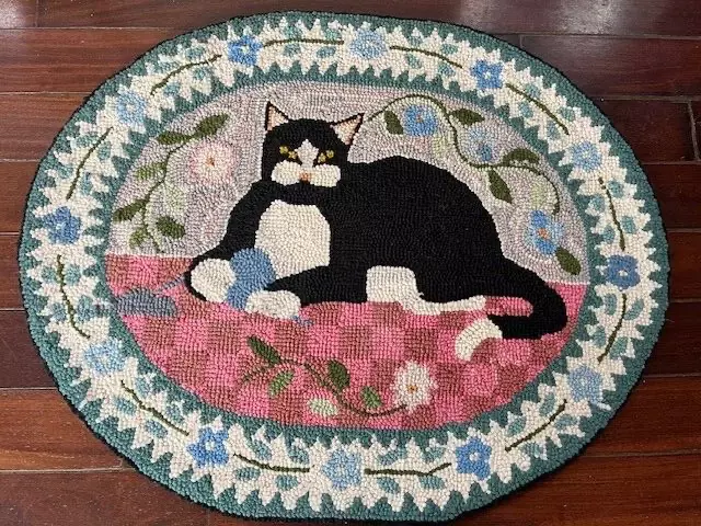 Vintage Claire Murray Rug Country Cat 100% Wool NICE!