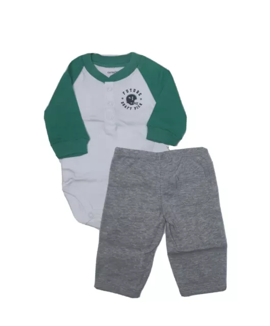 Carters 2 Piece Set for boys Size 3 Months Football Theme