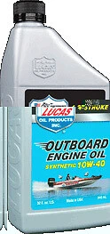 Lucas Oil Synthetic SAE 10W-40 Outboard Engine Oil, Quart Synthetic Outboard