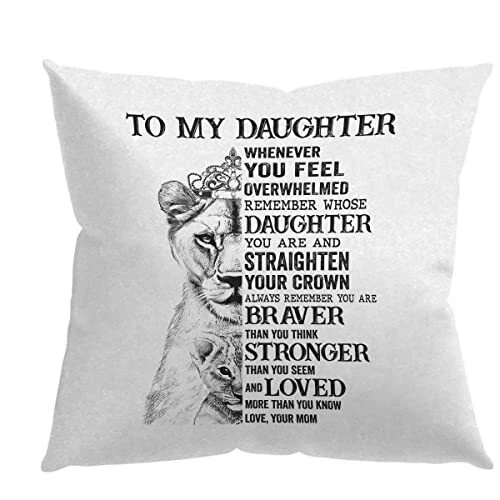 Inspirational Quote to My Daughter Queen Leopard Cheetah Throw Pillow