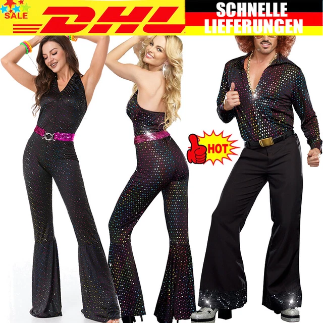 70er Jahre Disco Paar Aufsteller - Lebensgroße 1,8m Retro-Deko Für Partys