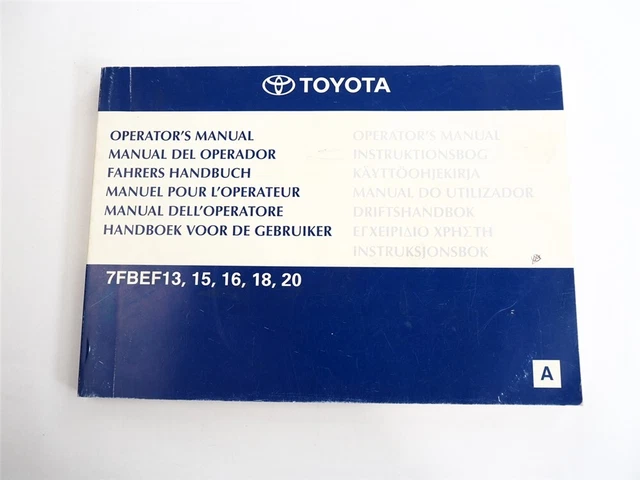 Toyota 7FBEF 13 15 16 18 20 carrello elevatore manuale operatore