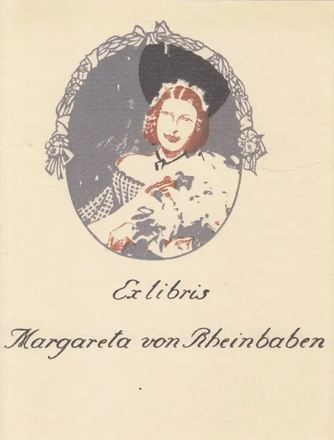 Exlibris Bookplate Cliché Gustav Lehmann (1883-1914) Dame Portrait