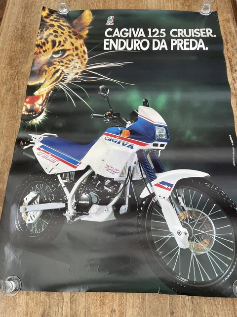 POSTER CAGIVA 125 Cruiser 100x70Cm MANIFESTO VINTAGE ORIGINALE D'EPOCA