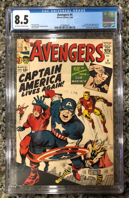 Avengers #4 CGC 8.5 OW/W Pages 1st Silver Age Appearance Captain America