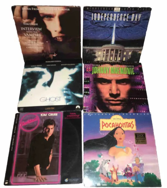 Lot of 7 Laserdiscs JOHNNY MNEMONIC INDEPENDENCE DAY STAR TREK GREAT FILMS!