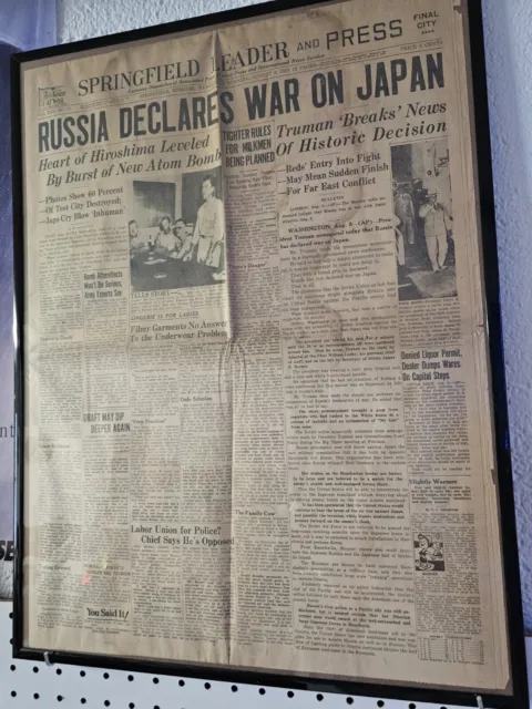 Periódico vintage Rusia declara la guerra a Japón
