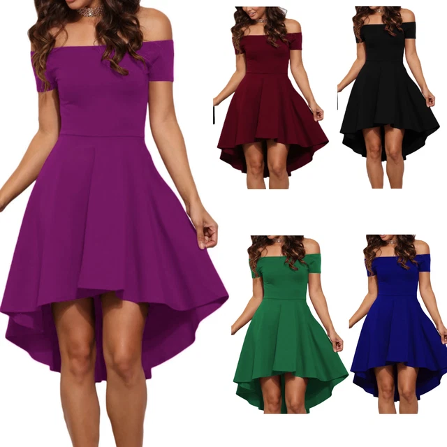 mini abito cerimonia da donna vestito damigella elegante scollo barchetta festa