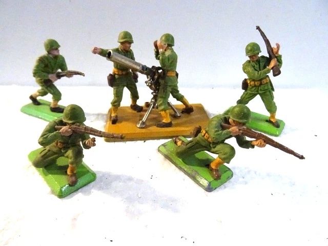Lot De 7 Figurines Soldats Britains - Échelle 1:32 (60mm) - Occasion - En L'État