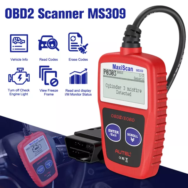 MS309 Universal OBD2 Scanner Car Engine Fault Code Reader Diagnostic Scan Tool 2