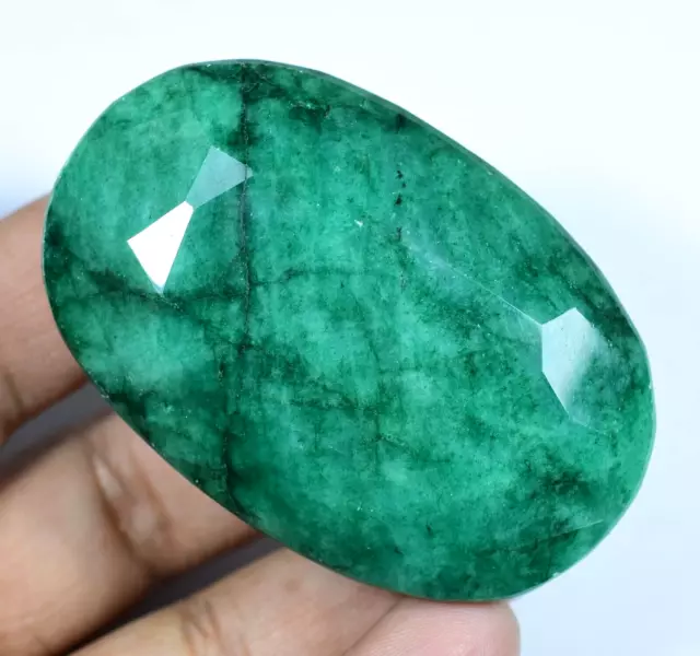 500 Ct Natural Huge Green Emerald Earth-Mined Certified Museum Oval Gemstone