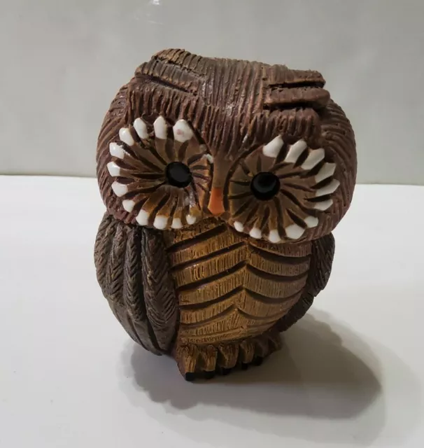 Artesania Rinconada Pottery Wildlife Owl Sculpture 4" Uruguay 414