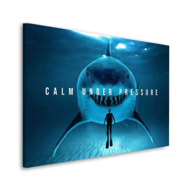 Quadro stampa su tela motivazionale Mindset squalo canvas moderno