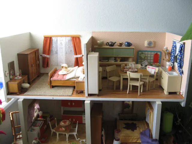 Puppenstube mit 50er Möbeln , Küche v Paul Hübsch Puppenhaus