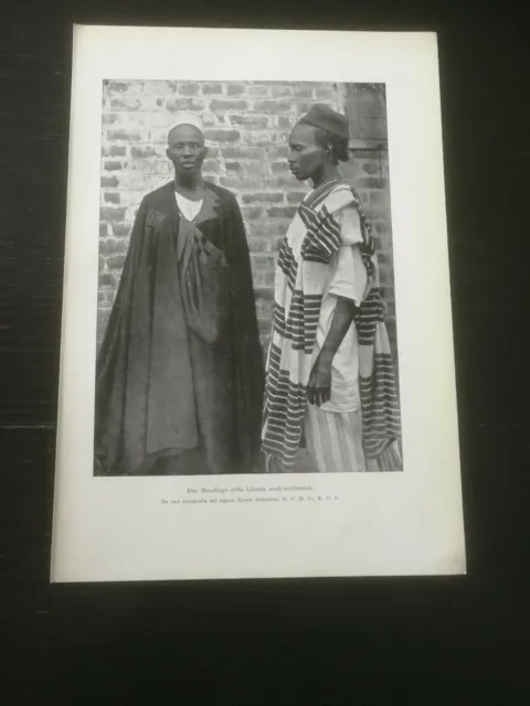 1926 Tavola Antica Abito 2 Mandingo Di Liberia Nord Ovest In Traditional Dress