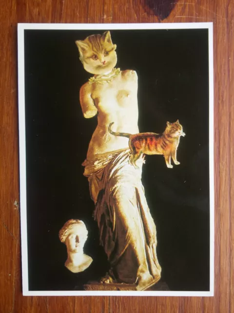 Collage Yvette de la Fremondiere Venus de Milo chat surrealisme   postcard