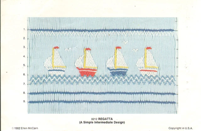 REGATA Veleros PLACA DE DISEÑO DE ESMOQUIN 8212 Ellen McCarn ©1982 Apilamiento