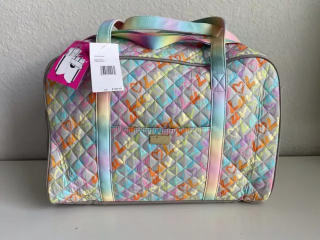 Luv Betsey by Betsey Johnson Women's Marly Large Tie Dye Rainbow Printed  Weekender with Logo Pouch 