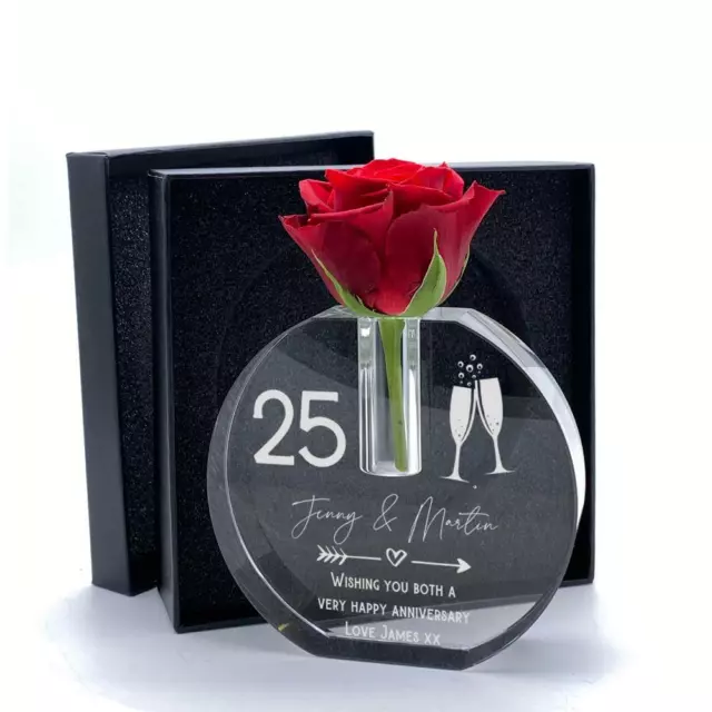Personalised Anniversary Gift Crystal Glass Flower Vase With Engraving FVS-7