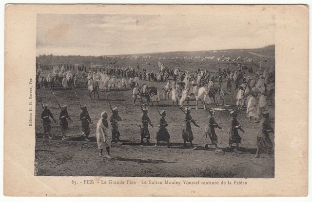 Carte Postale Fez La Grande Fete Le Sultan Mouley Youssef Rentrant De La Priere