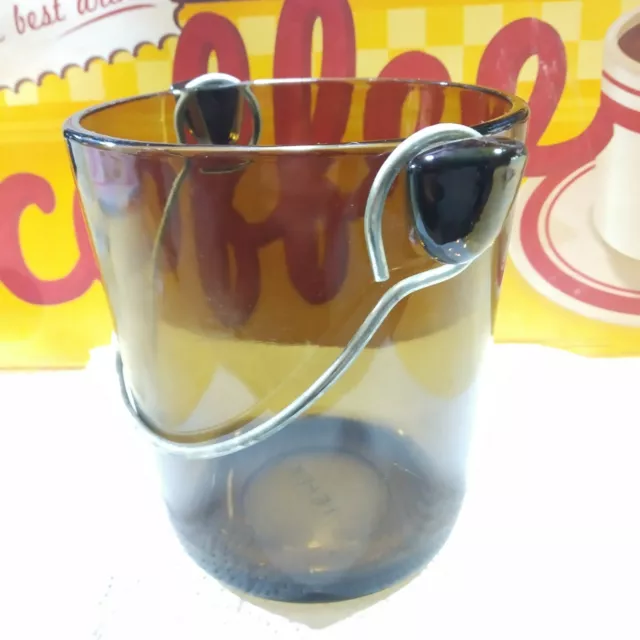 seau à glace lever verre fumé vintage  année 70 très chic