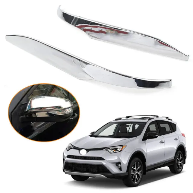 2x Chrome Car Rearview Side Mirror Decorate Cover Trim Fit Toyota RAV4 2014-18