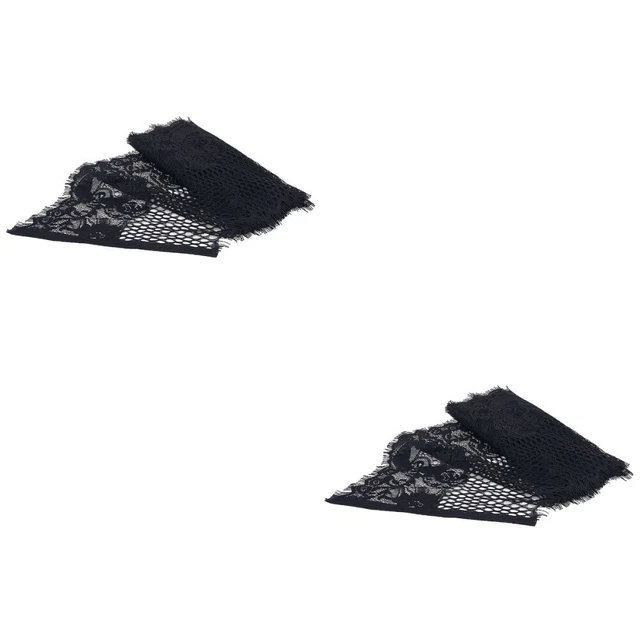 2 piezas 3 yardas de ancho accesorio de punta hágalo usted mismo aplique de costura (negro)