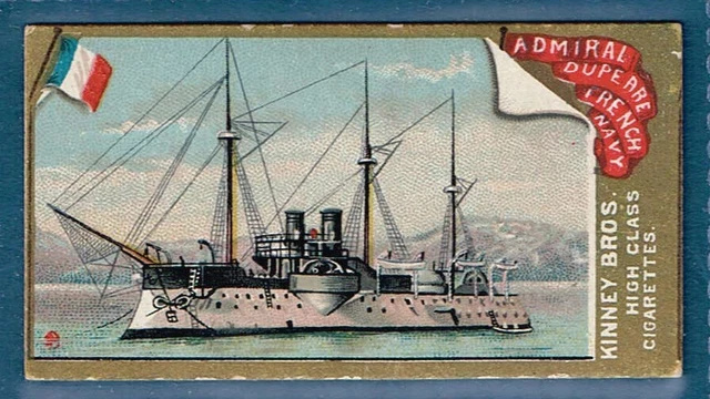 N226 Kinney tobacco cigarette card Naval Vessels "Admiral Duperre" VG+ 1889