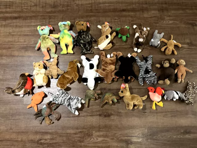 LOT OF 25 TY BEANIE BABIES & BOOS - BEANIES Baby Collection Rare & Hard to Finds