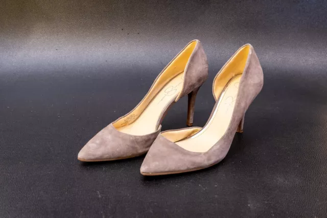 JESSICA SIMPSON Womens Shoes Heels - Pointed toe Open Side - Grey - Size 9.5 M