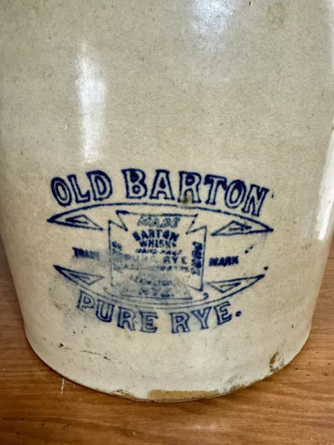 Rare Antique Old Barton Pure Rye Whiskey Advertising Jug-c. 1907-Very Nice-KY 2