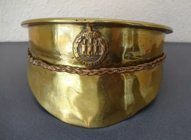 6" Howitzer Shell WW1 Trench Art Officers Peaked Cap - The Dorsetshire Regiment