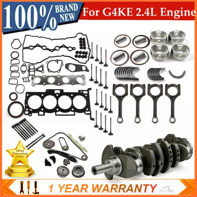 G4KE 2.4L Engine Piston Gasket Bearing Valve Set / Crankshaft / Rod / Timing Kit