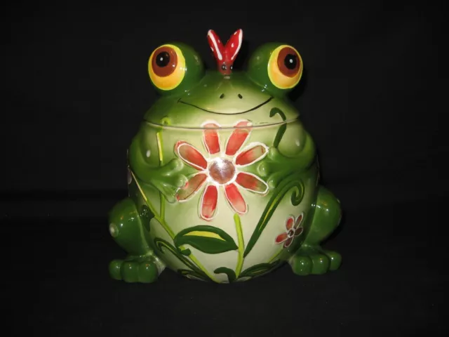 FROG with Butterfly Cookie Jar LTD Commodities Kitchen Counter Storage