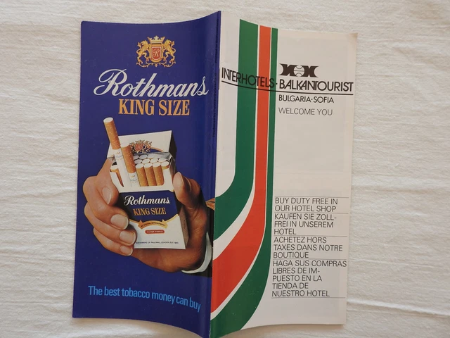 sofia duty free tobacco INTERHOTELS BALKANTOURIST SOFIA Bulgaria 80s Duty Free Shop Brochure  Pamphlet $13.00