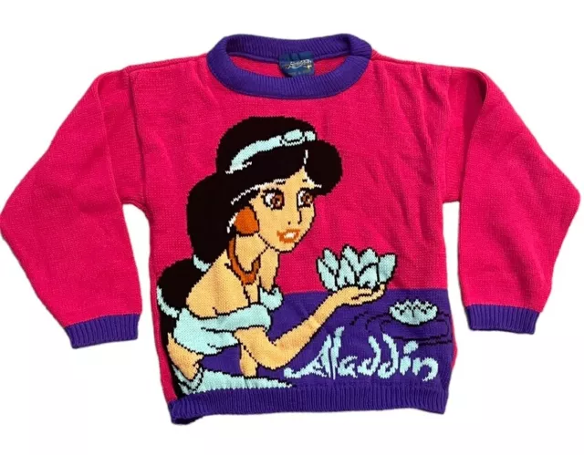 Vintage Disney Aladin Jasmine Sweater Youth Size Large 6X Kids