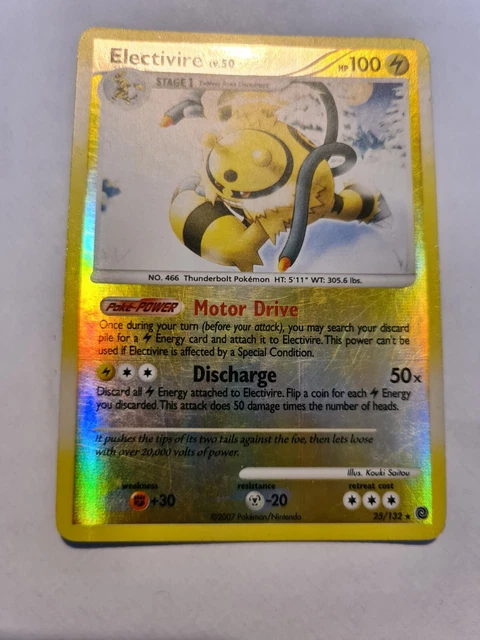 Pokemon Card Tcg Electivire 25/132 Secret Wonders 2007 Reverse Holo Rare EXC