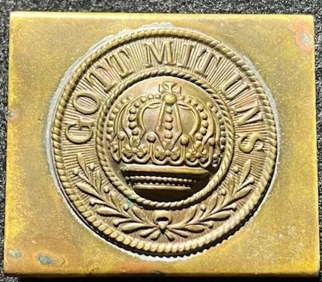 WWI German Imperial Army Belt Buckle Gott Mit Uns Brass Flat Dress Parade 1914