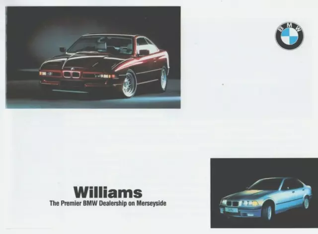 BMW Dealer Williams Of Liverpool 1992 UK Market Foldout Brochure