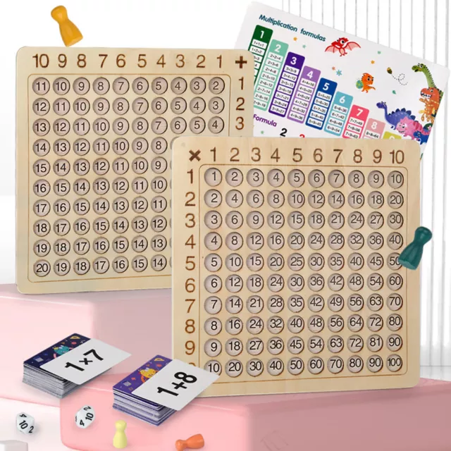 Wooden Math Calculating Board Smooth Safe Montessori for Children Holiday Gifts