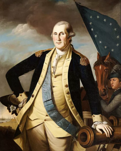 Charles Willson Peale "George Washington" american historical horse Green Print