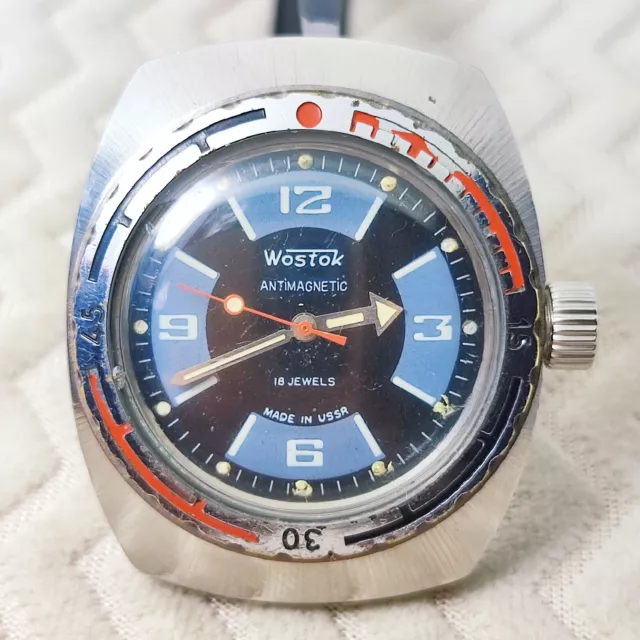 Vintage Soviet watch VOSTOK AMPHIBIA 2209 radio room anti-magnetic made in USSR#
