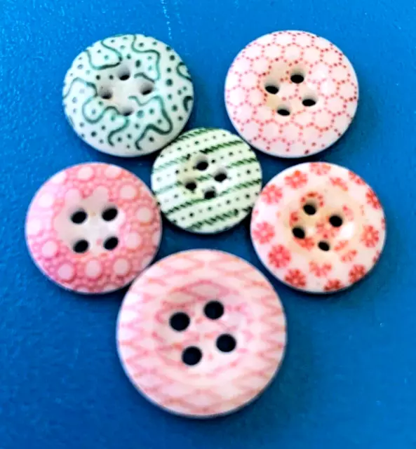 Antique Calico China Buttons