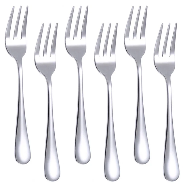 Set 12 Forchette Aperitivo In Acciaio Inox - Per Finger Food, Crostacei, Dessert E Party