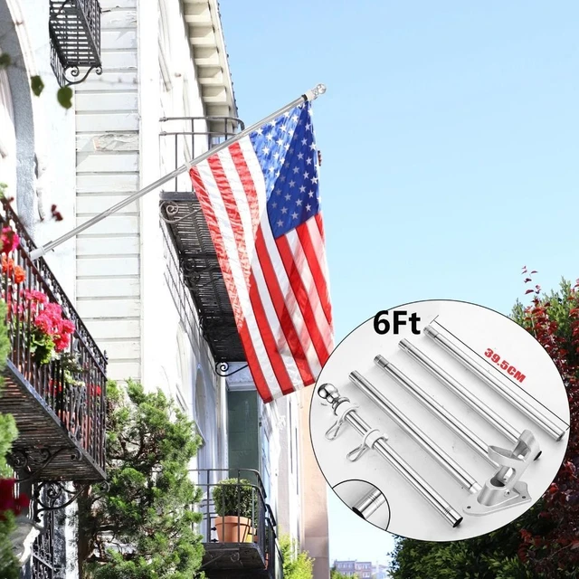 Wall Bracket Base Banner Rack Flagpole Flag Pole Holder Telescopic Flag Pole