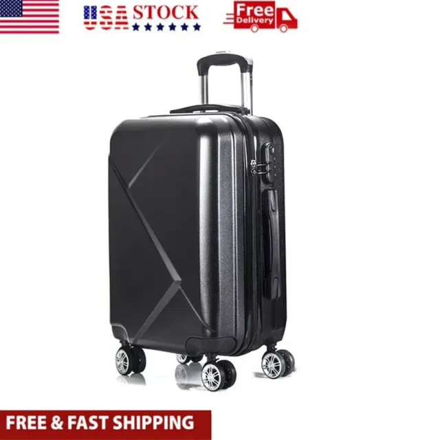 Carry On Luggage Travel Suitcase W/ Spinner Wheel ABS Plastic Lightweight 20" US