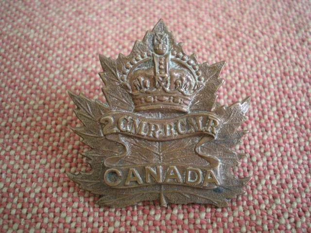 1920s 2nd Canadian Mounted Rifles - British Columbia Mounted Rifles Cap Badge