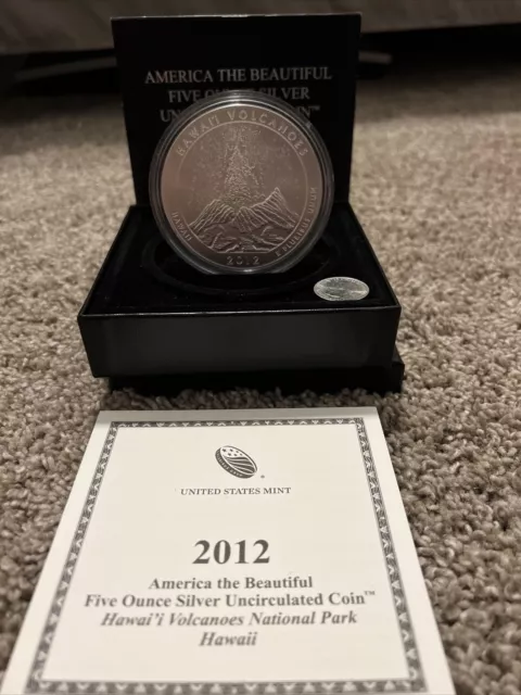 2012-P Uncirculated Silver ATB Hawaii Volcanoes National Park, Box, OGP & COA 3