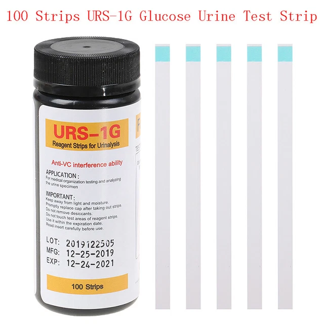 100strips URS-1G Glucose Urine Test Strip Reagent Strip Urinalysis Abilit_DS